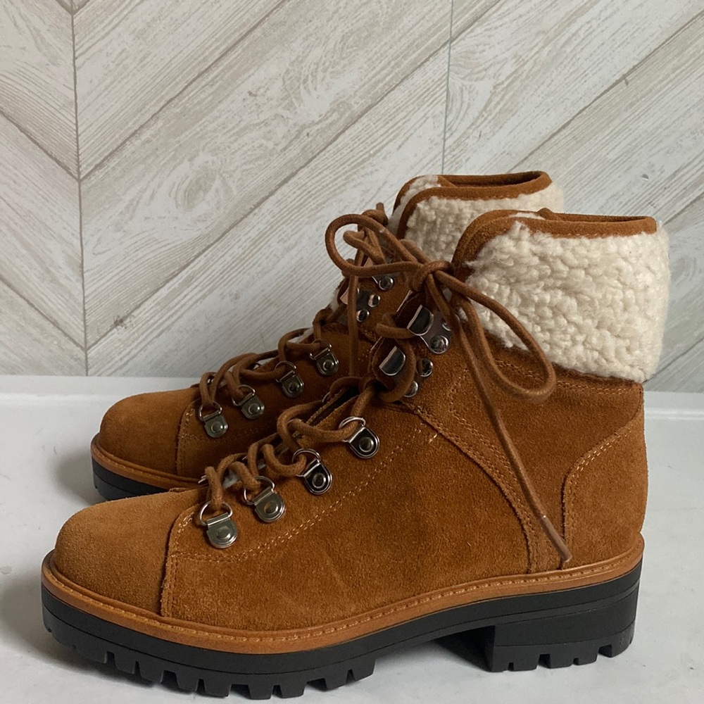 NEW Marc Fisher lace up boots brown 6